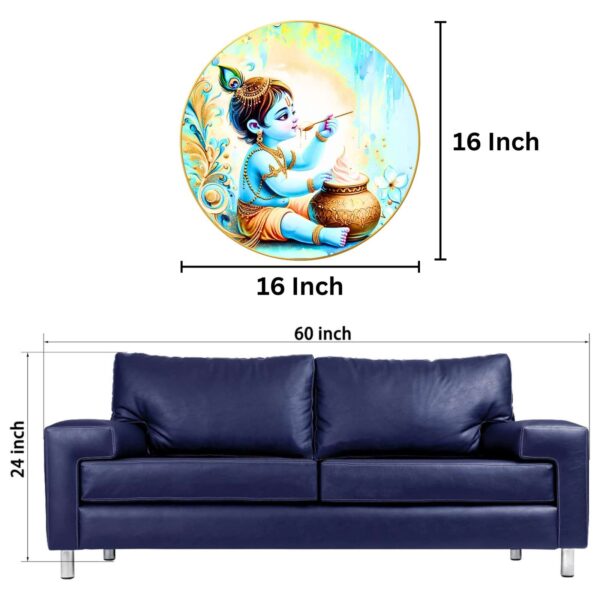 Wall Painting for Wall Decoration with Frame Sparkle Glossy Round Golden Framed Large Painting Office, Living Room, Bedroom, Home Decoration - Image 2