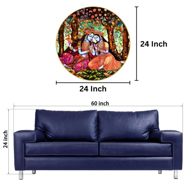Wall Painting for Wall Decoration with Frame Sparkle Glossy Round Golden Framed Large Painting Office, Living Room, Bedroom, Home Decoration - Image 3