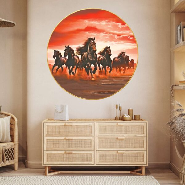 Wall Painting for Wall Decoration with Frame Sparkle Glossy Round Golden Framed Large Painting Office, Living Room, Bedroom, Home Decoration - Image 4