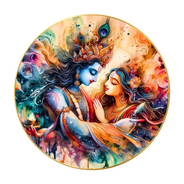 Wall Painting for Wall Decoration with Frame Sparkle Glossy Round Golden Framed Large Painting Office, Living Room, Bedroom, Home Decoration - Image 4