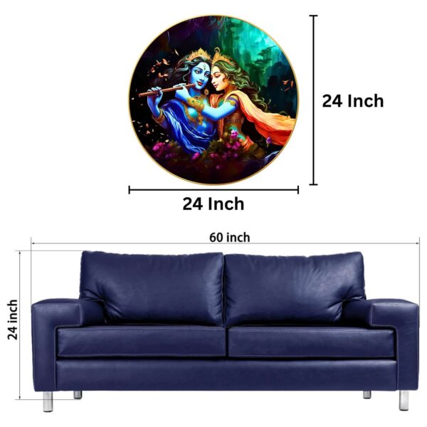 Wall Painting for Wall Decoration with Frame Sparkle Glossy Round Golden Framed Large Painting Office, Living Room, Bedroom, Home Decoration - Image 4
